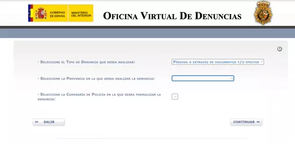 Oficina virtual de denuncias